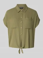 Bluzki damskie - bluzka koszulowa o kroju regular fit z mieszanki wiskozy i lnu model 'PIA' - miniaturka - grafika 1