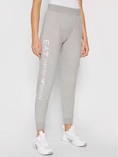 EA7 Emporio Armani Spodnie dresowe 8NTP85 TJCQZ 0905 Szary Regular Fit - Spodnie sportowe damskie - miniaturka - grafika 1