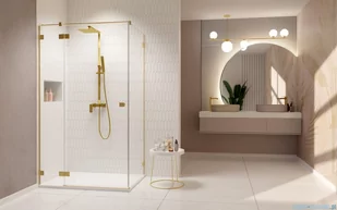 Radaway Essenza Pro Brushed Gold Kdj kabina 100x80 cm lewa szczotkowane złoto 10097100-99-01L/10098080-01-01 - Kabiny prysznicowe - miniaturka - grafika 4