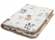 Koce i narzuty dla dzieci - Kocyk Średniaka Farma bawełna - minky 75x100 cm Bonjour Cherie - miniaturka - grafika 1