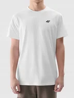 Koszulki męskie - Koszulka Męska 4f T-shirt Biały Basic Klasyczny Wygodny Bawełniany Roz M - miniaturka - grafika 1