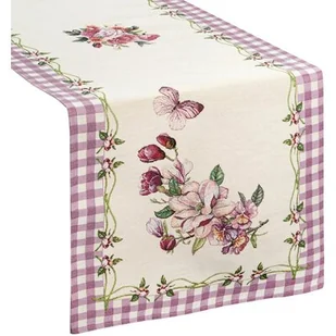 Bieżnik EUROFIRANY Cho 1225 45 x 140 cm Fioletowy - Obrusy i serwetki - miniaturka - grafika 1