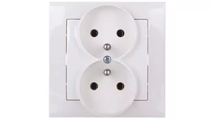LEDart podwójne z uziemieniem ecru monolit GP-2YZ/00 Impresja Ospel - Gniazdka elektryczne - miniaturka - grafika 1