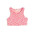 Koszulki i topy damskie - Koton Girls's Crop Top Sleeveless Flower Printed Slim Fit Shirt, Różowy wzór (2d7), 9-10 Lat - miniaturka - grafika 1