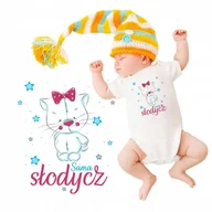 Body dla niemowląt - Body Dziecięce Niemowlęce Białe SAMA SŁODYCZ Wz 56 - miniaturka - grafika 1