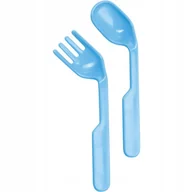 Sztućce dla dzieci - Playshoes ZESTAW SZTUĆCÓW DLA DZIECI ŁYŻKA I WIDELEC KOLOR NIEBIESKI - miniaturka - grafika 1