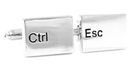 Spinki do mankietów i krawatów - Srebrne spinki do mankietów dla informatyka - Ctrl + ESC U17 - miniaturka - grafika 1