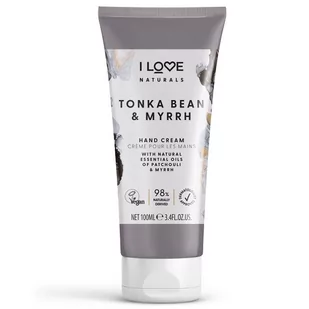 I Love Naturals Hand Cream krem do rąk Tonka Bean & Myrrh 75ml - Kremy i maski do rąk - miniaturka - grafika 1