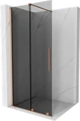 Ścianki i drzwi prysznicowe - Mexen Velar ścianka prysznicowa rozsuwana Walk-in 70 x 200 cm, grafit 8 mm, miedź szczotkowana - 871-070-000-43-65 - miniaturka - grafika 1