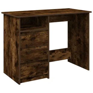 vidaXL Biurko, przydymiony dąb, 102x50x75 cm, materiał drewnopochodny - Biurka - miniaturka - grafika 1