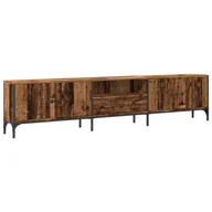 Szafki RTV - vidaXL Szafka pod TV z szufladą, wygląd starego drewna 200x25x44 cm - miniaturka - grafika 1