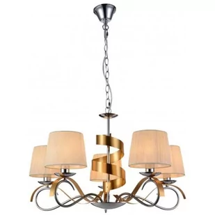 Candellux DENIS Lampa wisząca Żyrandol Chrom/złoty 5x40W E14 35-23445 - Lampy sufitowe - miniaturka - grafika 1