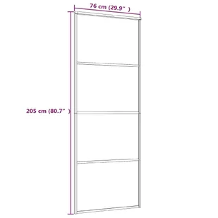 Drzwi przesuwne, szkło ESG i aluminium, 76x205 cm, białe - Drzwi wewnętrzne - miniaturka - grafika 6