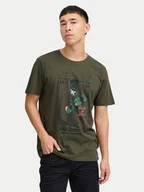 Koszulki męskie - Blend T-Shirt 20717748 Zielony Regular Fit - miniaturka - grafika 1