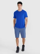 Koszulki męskie - 4F Koszulka trekkingowa z wełną Merino męska 4FWSS25TFTSM1268-36S Niebieski Roz. S - miniaturka - grafika 1