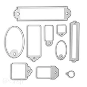Scrapbooking - Zestaw wykrojników - Tagi - 10 szt. - miniaturka - grafika 1
