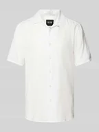 Koszule męskie - Koszula lniana o kroju slim fit z rękawem o dł. 1/2 model ‘CAIDEN’ - miniaturka - grafika 1
