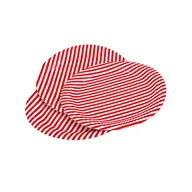 Balony i akcesoria - Talerze papierowe okrągłe czerwone paski 23cm 8szt - miniaturka - grafika 1