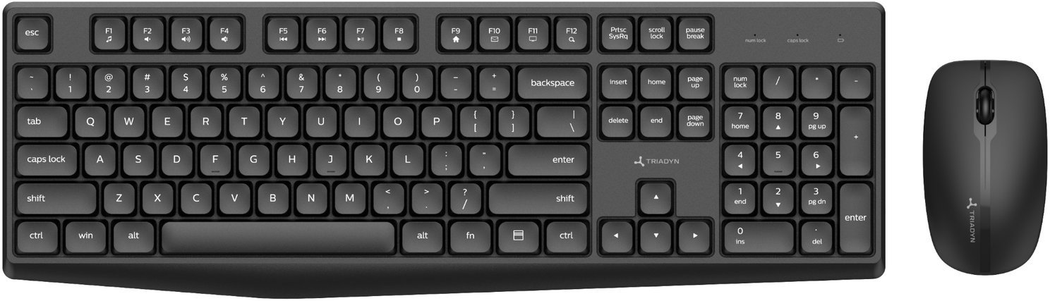 Triadyn Bezprzewodowy Zestaw Biurowy ELTANIN Klawiatura PORTIA i Mysz BELINDA 1600 DPI Czarny