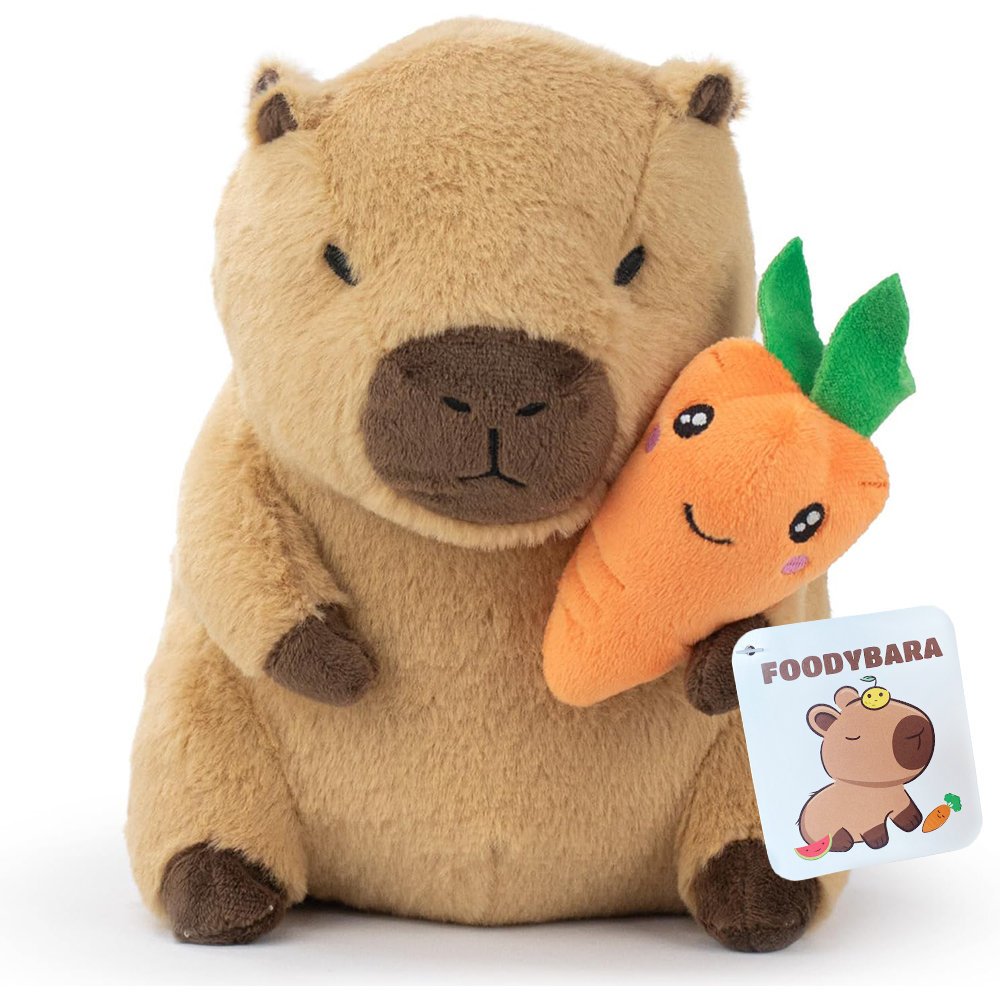 Maskotka Kapibara Z Marchewką 24 cm Premium Miękka Świetna Jakość