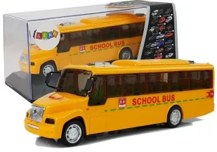 Autobus szkolny z naciągiem światło dźwięk - Leantoys - Samochody i pojazdy dla dzieci - miniaturka - grafika 1