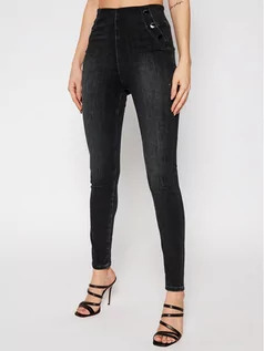 Spodnie damskie - Guess Jeansy Slim Fit W1RA56 D4AQ1 Czarny Slim Fit - grafika 1
