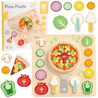 Zabawki AGD - CLASSIC WORLD Drewniana Pizza do Krojenia Układanka Warzywa 22 el. - miniaturka - grafika 1