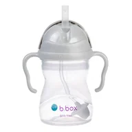 Bidony dla dzieci - B.Box Bidon ze Słomką 240 Ml, Szary - miniaturka - grafika 1