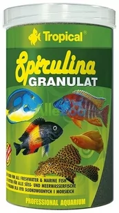 Tropical Spirulina granulat, granulat roślinny podszewka, 1er Pack (1 X 1 L) S-056-1 - Pokarm dla ryb - miniaturka - grafika 1