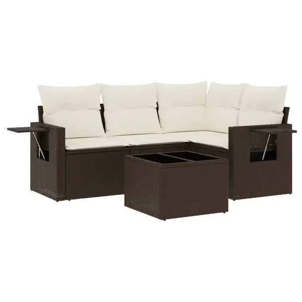 Zestaw mebli ogrodowych brązowy, rattan PE, wymiary: 55x62x69 cm, 62x62x69