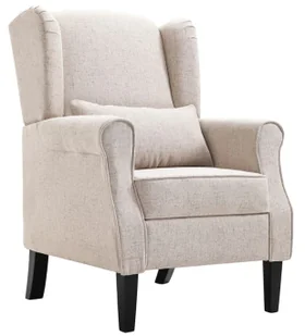 Tapicerowany beżowy fotel uszak E6-D75 - Fotele Tapicerowany beżowy fotel uszak E6-D75 - Fotele - miniaturka - grafika 1