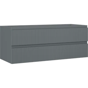 Mexen Rivel szafka łazienkowa podumywalkowa 120 cm, 2 szuflady, ryflowana , grafit mat - 91A20-12047-2-BFF66 - Szafki łazienkowe - miniaturka - grafika 1