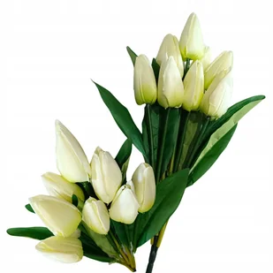 BUKIET BIAŁYCH TULIPANÓW Sztuczne Tulipany w pąkach x9 Wiosenne kwiaty - Sztuczne kwiaty - miniaturka - grafika 1