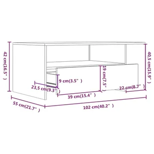 Lumarko Stolik kawowy, czarny, 102x55x42 cm, materiał drewnopochodny - Ławy i stoliki kawowe - miniaturka - grafika 10