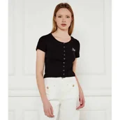 Bluzki damskie - Guess Jeans Bluzka SNAP EMBRO | Cropped Fit - miniaturka - grafika 1