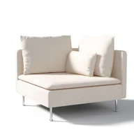 Pokrowce na meble - Dekoria pl pl Pokrowiec na sekcję narożną Söderhamn kremowa biel 99 x 99 x 83 cm Etna 1008-705-01 - miniaturka - grafika 1