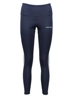 Spodnie sportowe damskie - Reebok Legginsy sportowe "Poly" w kolorze granatowym - miniaturka - grafika 1