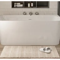 Wanny - CORCIANO Wanna wolnostojąca przyścienna prostokątna - 216 l - 150 x 75 x 60 cm - Biały z połyskiem - Akryl - ATESA - miniaturka - grafika 1