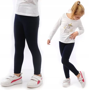 Legginsy dziecięce długie bawełniane klasyczne Granatowe 152 - Legginsy - miniaturka - grafika 1