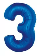 Balony i akcesoria - Balon foliowy "3" niebieski 85cm - miniaturka - grafika 1