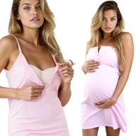 Piżamy ciążowe - Formommy Koszula Nocna Ciązowa Na Ramiączkach Basic Różowa S - miniaturka - grafika 1