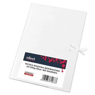 Teczka wiązana kartonowa A4 250g bez nadruku IDEST - Teczki i skoroszyty - miniaturka - grafika 1