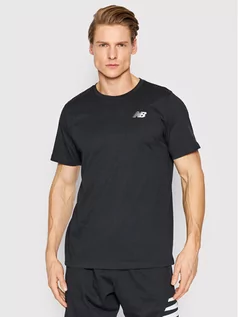 Koszulki męskie - New Balance T-Shirt Heather Tech MT11070 Czarny Regular Fit - grafika 1