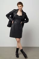 Sukienki - Answear Lab sukienka skórzana kolor czarny mini prosta - miniaturka - grafika 1