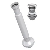 Syfony - Syfon umywalkowy Universal spust klik-klak z przelewem duży grzybek nierdzewny - miniaturka - grafika 1