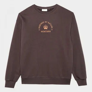 Męska bluza dresowa nierozpinana bez kaptura Outhorn OTHAW23TSWSM0759 - brązowa - Bluzy sportowe męskie - miniaturka - grafika 1