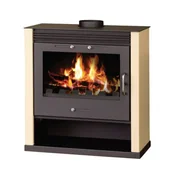 Piece wolnostojące - Piec piecyk kominek na drewno 13kW z płaszczem wodnym (kolor: kość słoniowa) - spełnia anty-smogowy EkoProjekt 48282273 - miniaturka - grafika 1