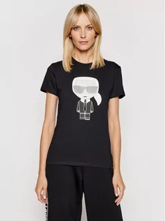 Koszulki i topy damskie - Karl Lagerfeld LAGERFELD T-Shirt Ikonik 210W1721 Czarny Regular Fit - grafika 1