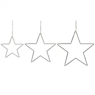 Dekoracje domu - Zestaw 3 Dekoracji Wiszących Led Gwiazda Srebrny Kunnari - miniaturka - grafika 1