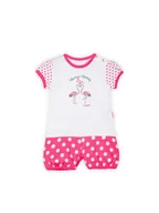 Kombinezony dla dzieci - Niemowlęcy rampers w grochy biało-różowy Nicol,r.52 - miniaturka - grafika 1